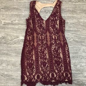 Maroon Lace Dress